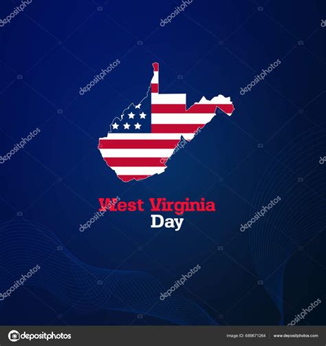 Happy West Virginia Day Usa Mapa Banner West Virginia Concepto Vector