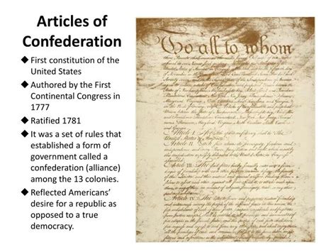 Ppt Articles Of Confederation Powerpoint Presentation Free Download