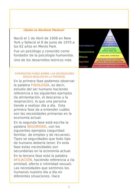 Quién Es Abraham Maslow ¿quién Es Abraham Maslow Nació El 1 De Abril