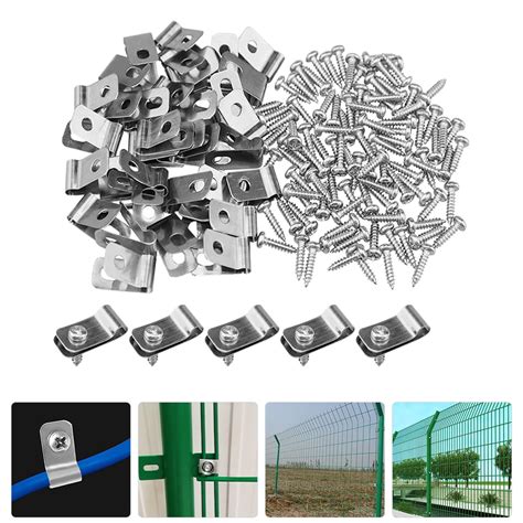 100Pcs Wire Fence Clips Cattle Panel Cage Clips Fence Clamp Aluminum ...