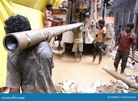 Labourers At Construction Site Delhi Editorial Stock Photo Image Of