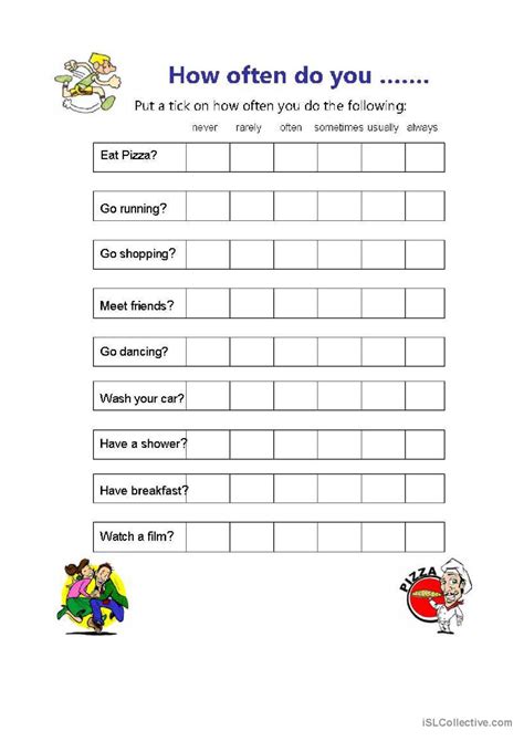 Adverbs Of Frequency English Esl Worksheets Pdf And Doc