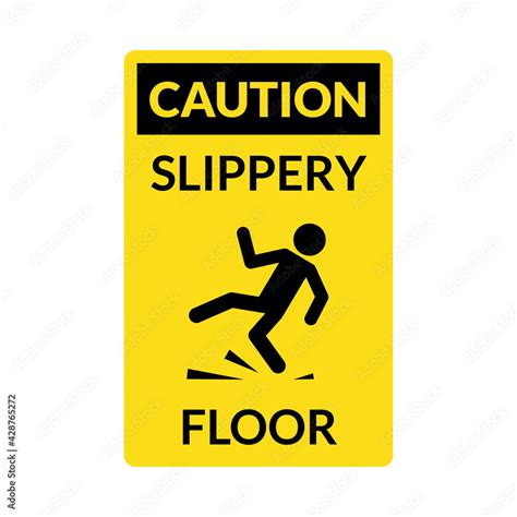 Wet Floor Sign Safety Yellow Slippery Floor Warning Icon Vector