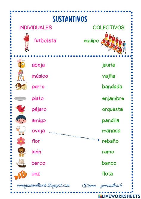 Ficha Pdf Online De Sustantivos Individuales Y Colectivos Sustantivos