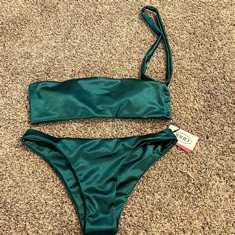 Swim Cider Emerald Green Satin Bikini Poshmark