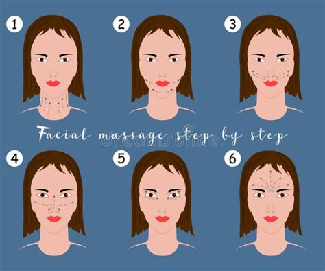 Face Massage Instructions Stock Illustrations 75 Face Massage