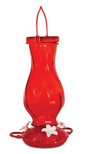 Red Twist Glass Hummingbird Feeder 88037 Pinebush Home And Garden