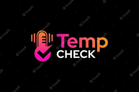 Premium Vector | Temp check logo design template