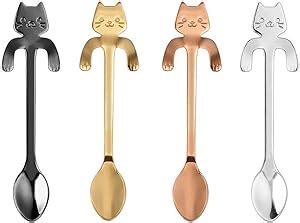 COMIART 4PCS Stainless Steel Mini Cat Kitten Design Stainless Steel