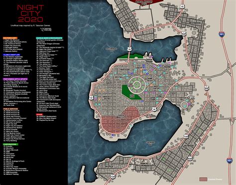 Two Detailed Maps Of Night City In 2020 And 2045 Rcyberpunkred