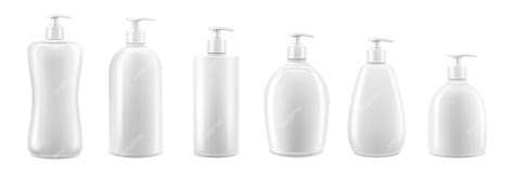 Premium Vector Set Of Blank Cosmetic Bottles Dispensers Mockups With