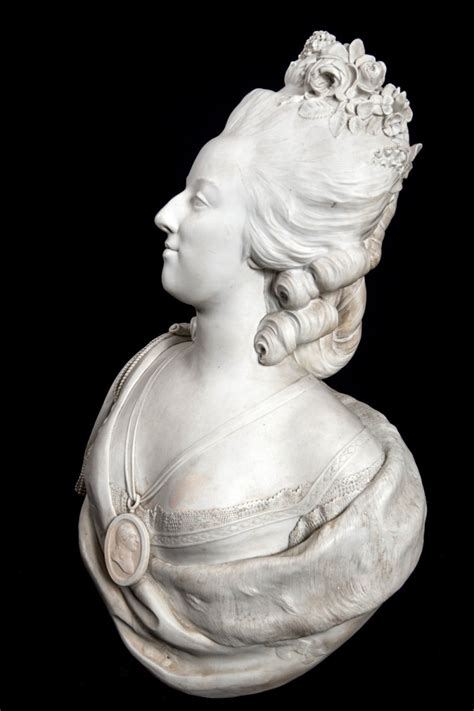 Proantic Ancien Buste De Marie Antoinette En Porcelaine Biscuit Du