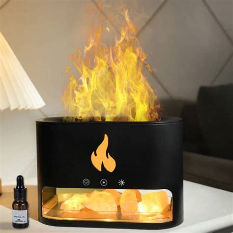 Humidificador Difusor De Aromaterapia Flame Black Ultras Nico Usb Ml