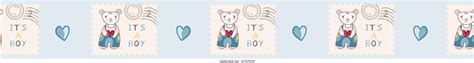 Cute Boy Teddy Bear Postage Stamp Stock Vector Royalty Free