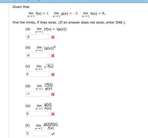 Solved Given That Lim Rx 1 Lim Gx 2 Lim Hx 0