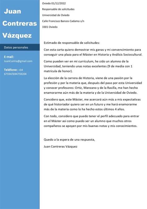 Carta De Motivaci N Gu A Y Plantillas Para Descargar Gratis