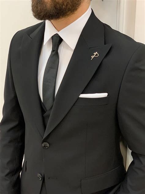 Black Slim Fit Groom Suit For Men By