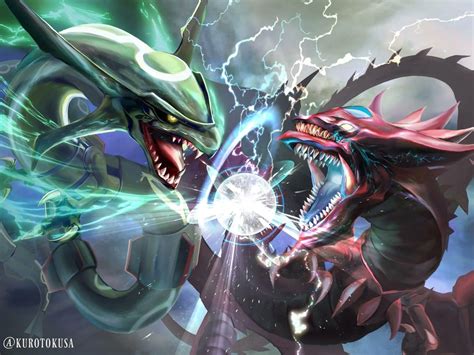 Rayquaza Vs Slifer Pokemon Art Dark Fantasy Art Dragon Artwork Fantasy