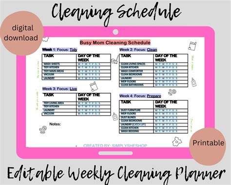 Busy Mom Cleaning Schedule Realistic Cleaning Schedule Busy Moms