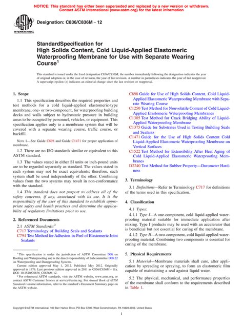 Astm C C M Standard Specification For High Solids Content