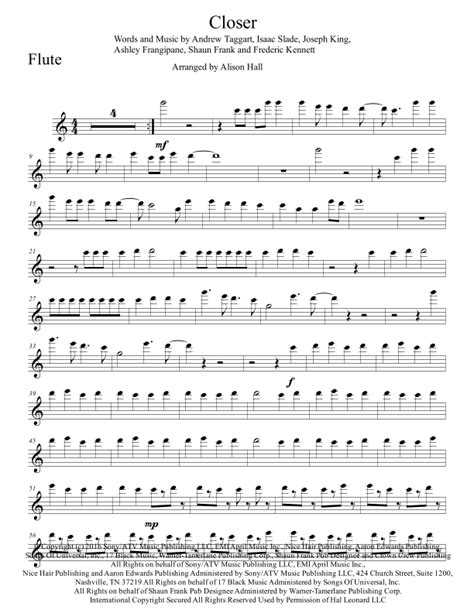 Closer Arr Alison Hall By The Chainsmokers Feat Halsey Sheet Music