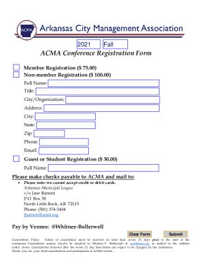 Fillable Online Th Annual Conference Registration Form Fax Email