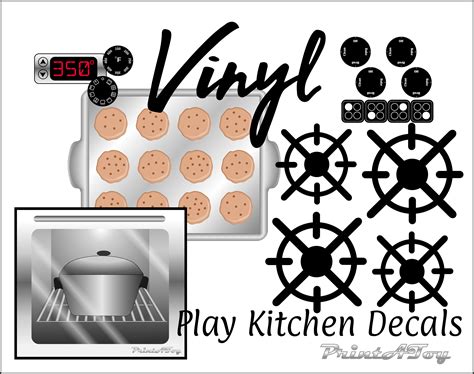 VINYL Printatoy Stove Dramatic Play Kitchen Decals Oven Etsy Canada