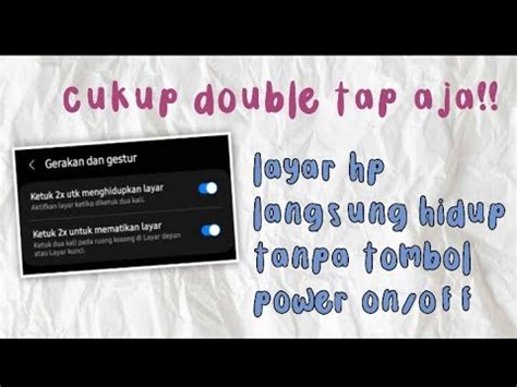 Cara Aktifkan Dan Matikan Layar Hp Dengan Double Tap Di Hp Samsung