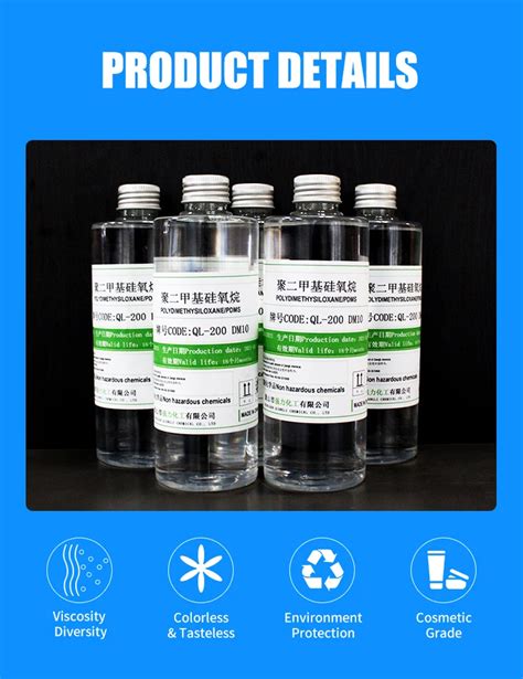 Polydimethylsiloxane Silicone Fluids Low Viscosity Silicone Dimethicone