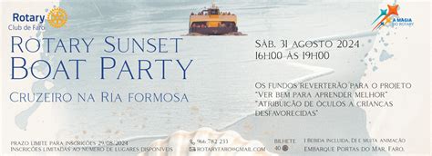 Formulário de Inscrição para Rotary Sunset Boat Party Rotary Club de Faro