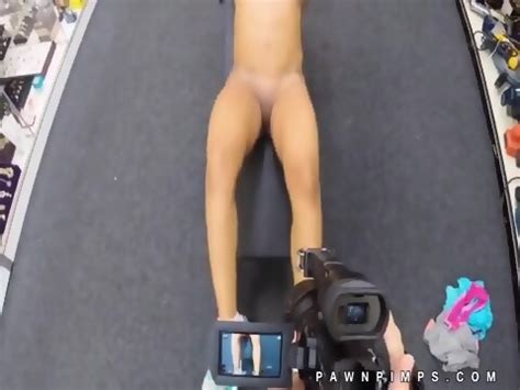 Naked Black Girl Uses Gym Gear