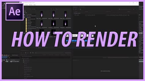 How To Render Export In Adobe After Effects Cc Youtube