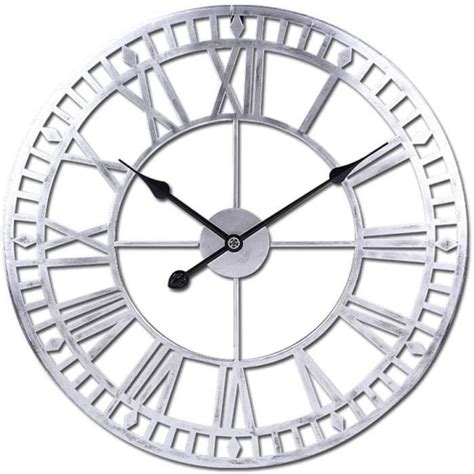 Horloge Etanche Exterieur Pendule Murale Geante Gros Chiffres Romains