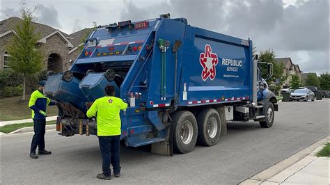 Republic Services Mack Granite Rear Loader Garbage Trucks Youtube