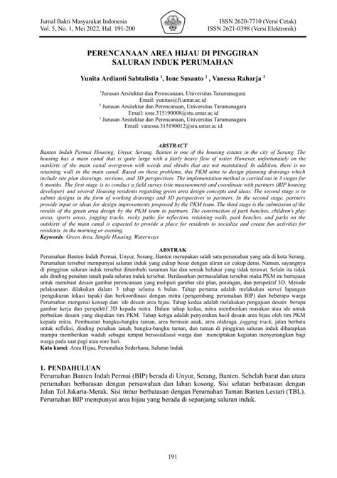 Pdf Perencanaan Area Hijau Di Pinggiran Saluran Induk Perumahan