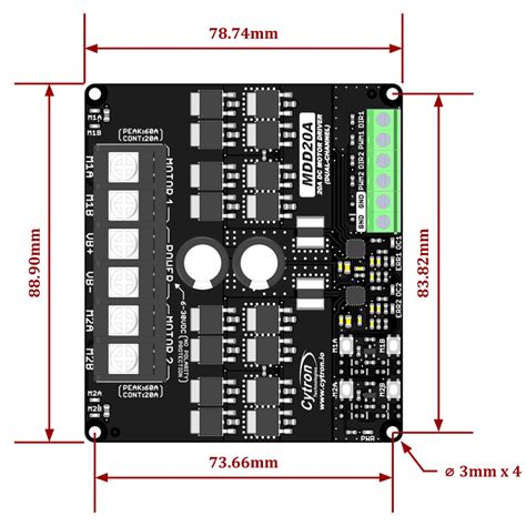 Pilote De Moteur CC 20 A 6 V 30 V 2 Canaux Opencircuit