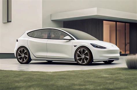 Tesla Compact Car New Illustration BurlappCar