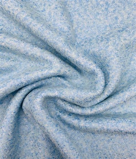 Tissu Lainage Bouclette Kurapika Bleu Ciel Interstoff