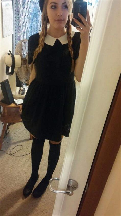 A Blonde Wednesday Addams Cosplay Amino