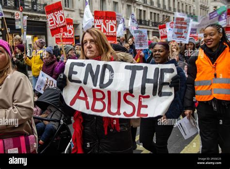 London Uk March 4 2023 Thousands Of Women Marched In Central