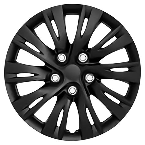 Gloss Black Hubcaps Snap On Wheel Covers Fits Steel Rims With R