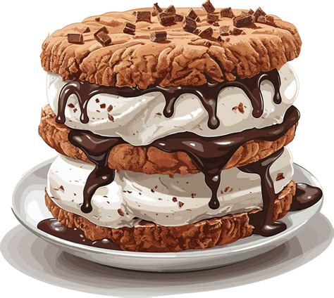 Ice Cream Sandwich Illustration Ai Generative Image 26573507 Png