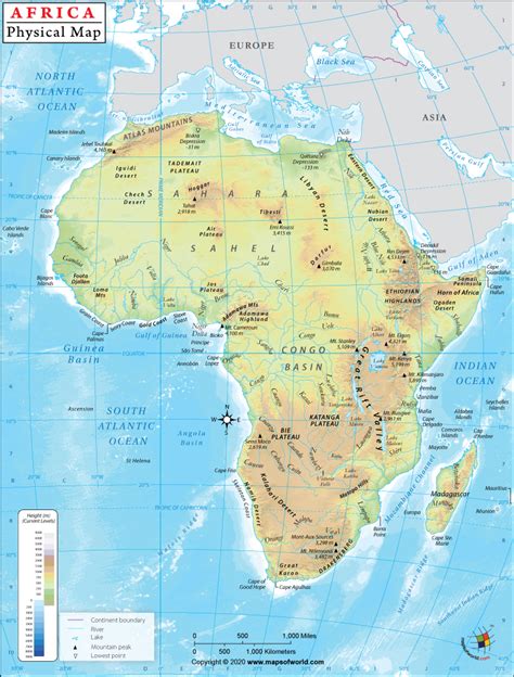 Africa Physical Map | Physical Map of Africa