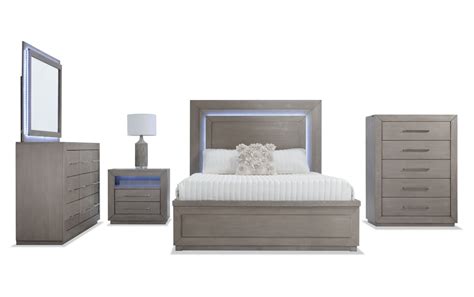 Cosmopolitan 5 Piece Queen Gray Storage Platform Bedroom Set | Bob's ...