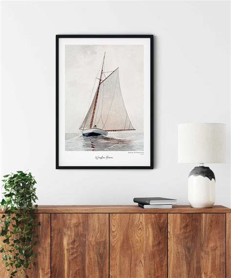 Winslow Homer Sailing Off Gloucester No Poster Duwart Art Print