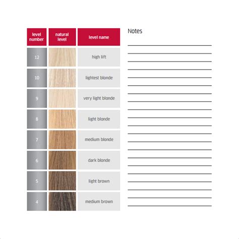 Free 8 Sample Hair Color Chart Templates In Pdf