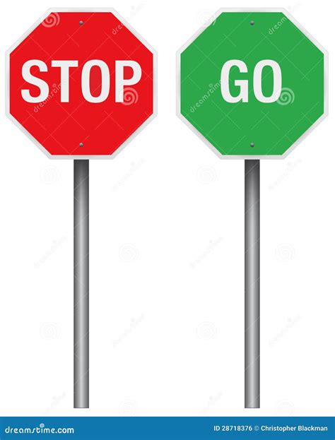 Stop And Go Signs Royalty Free Stock Image - Image: 28718376