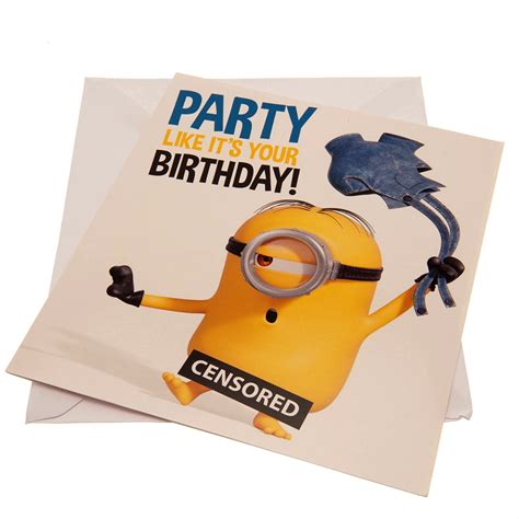 Happy Minions Party Birthday Card with Stuart Design, FSC Certified ...