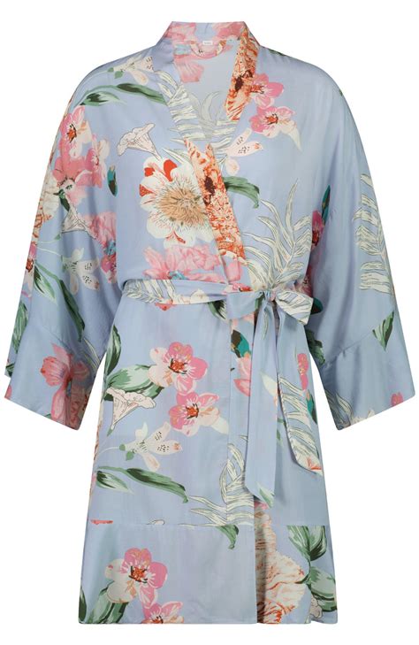 Amelia Floral Cotton Flower Girl Robe Baby Blue The Sleepover