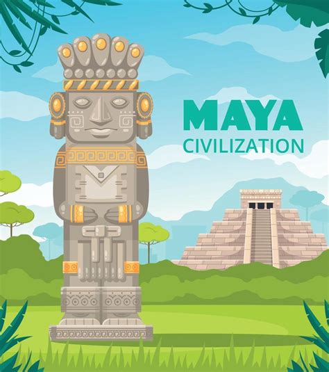 dibujos animados de monumentos de la civilización maya 3295999 Vector